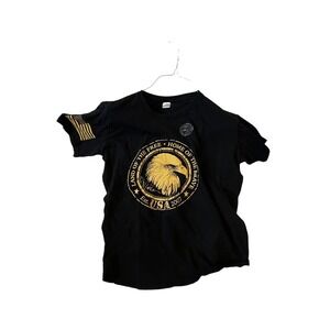 Land of the Free Home of the Brave USA Black T Shirt Mens L